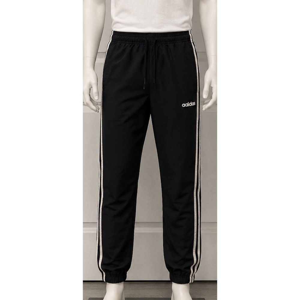 ADIDAS Men's Workout Sweat Pants Joggers Size Medium M Black White Stripes